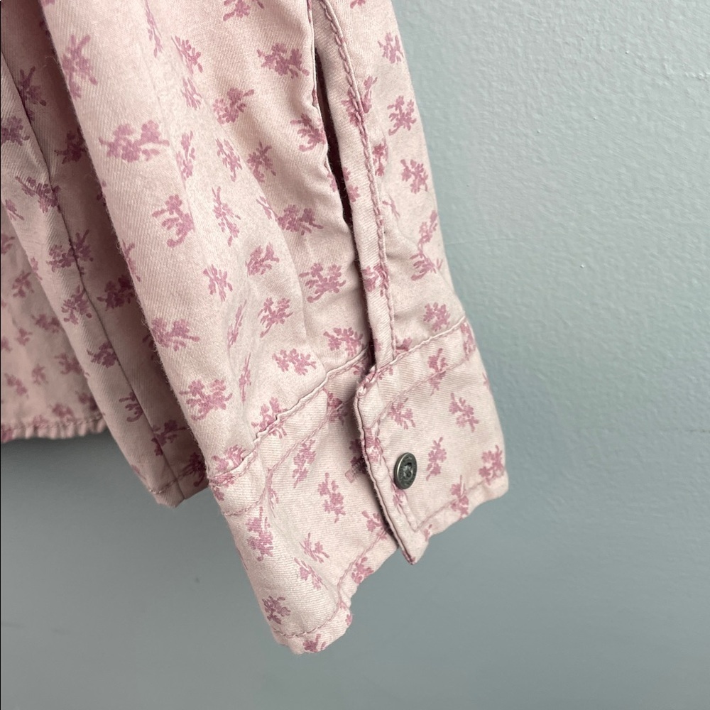 Ruff Hewn Pink Floral Button Down Shirt Size L - Picture 3 of 6